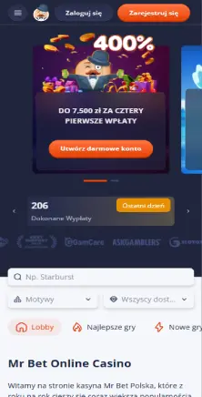 Rejestracja na stronie Mr Bet