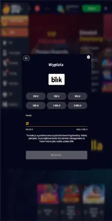 Wprowadź kwotę do wypłaty