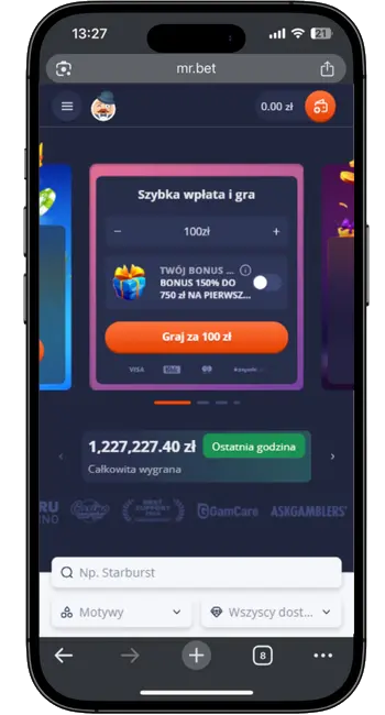 Strona główna Mr Bet w przeglądarce mobilnej