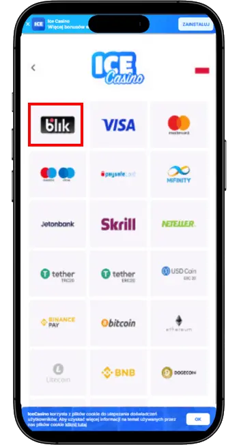 Ice Casino Deposit Blik