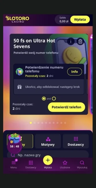 Slotoro weryfikacja numeru telefonu i e-maila