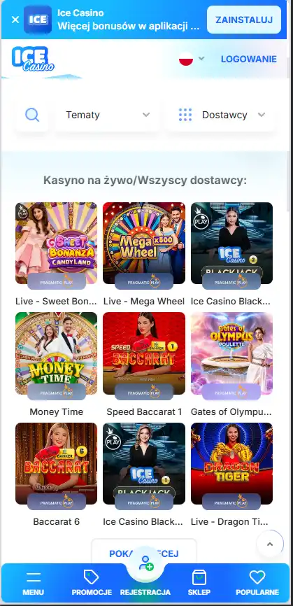 Ice casino Kasyno na żywo