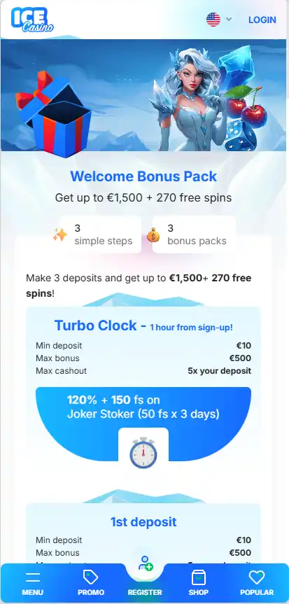 Ice casino Bonus powitalny